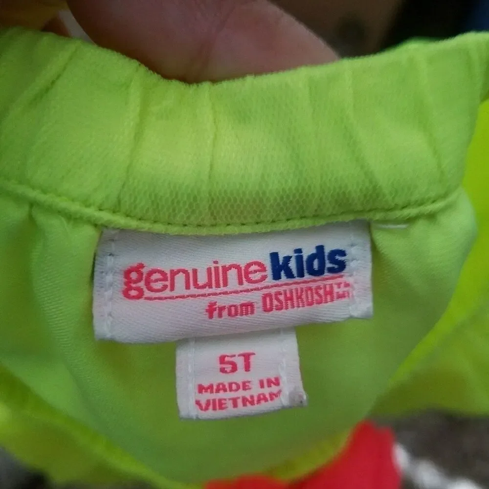 Genuine Kids Girl's Fluorescent Yellow Tulle Skirt Elastic Waist Size 5T